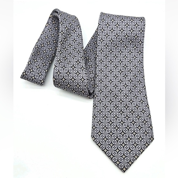 Louis Vuitton Gray Geometric Men's Tie